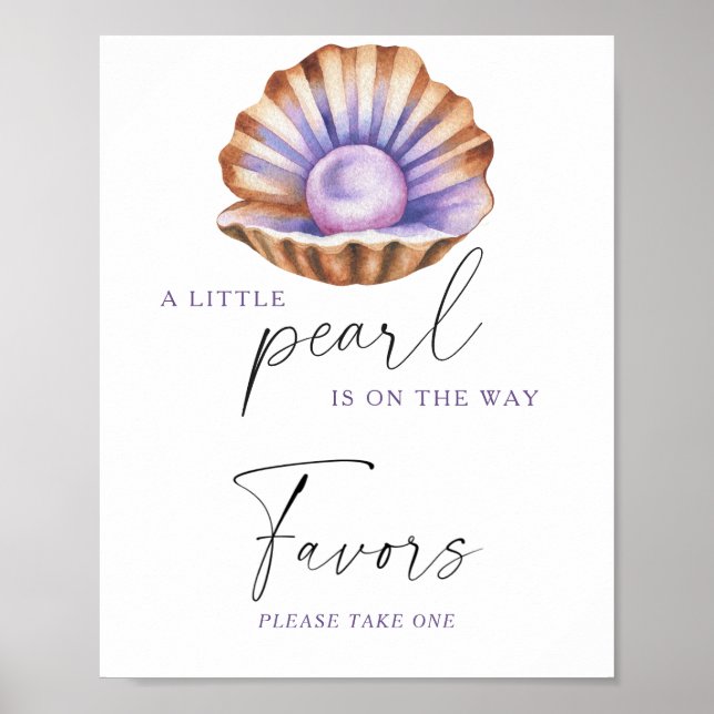 Pearl Under The Sea Baby shower Favours Poster (Front)