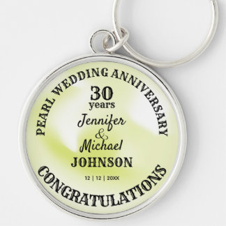 Pearl Wedding 30 Years Anniversary Commemorative Keychain