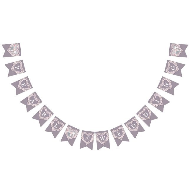 Pearl wedding 30th anniversary custom photo bunting flags (All)