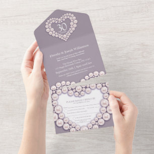 Pearl wedding anniversary 30 years event all in on one invitation