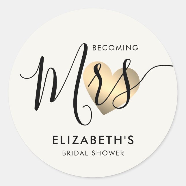 Pearl White Becoming Mrs Modern Envelope Seal (Front)