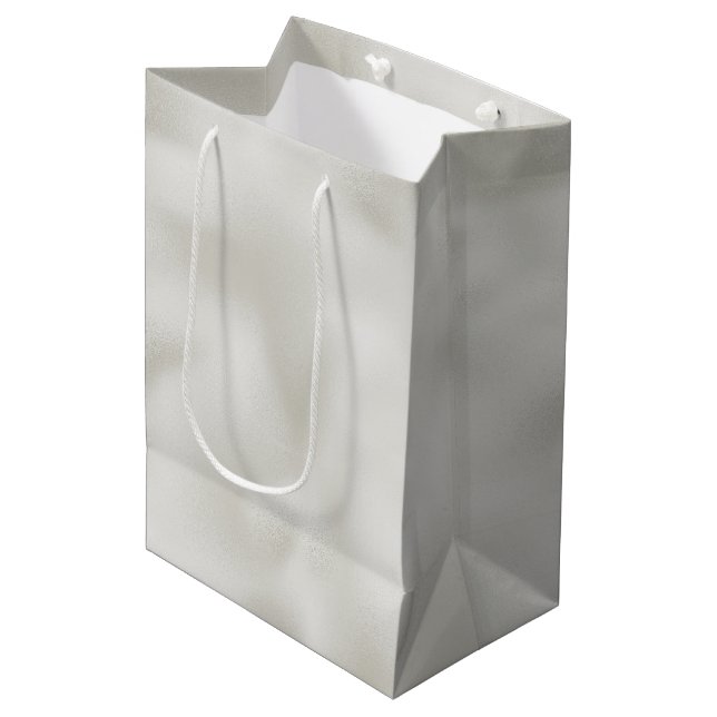 Pearl White Luxe     Medium Gift Bag (Front Angled)