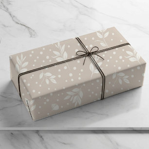 Pearl White on Soft Beige Wrapping Paper