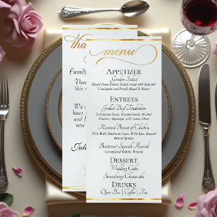Pearl - Wreath Monogram & Thank You Wedding Menu