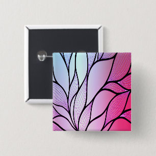 Pearlescent Purple Creative Leave Pattern 2 Inch Square Button