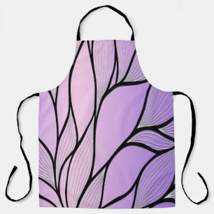 Pearlescent Purple Creative Leave Pattern  Apron