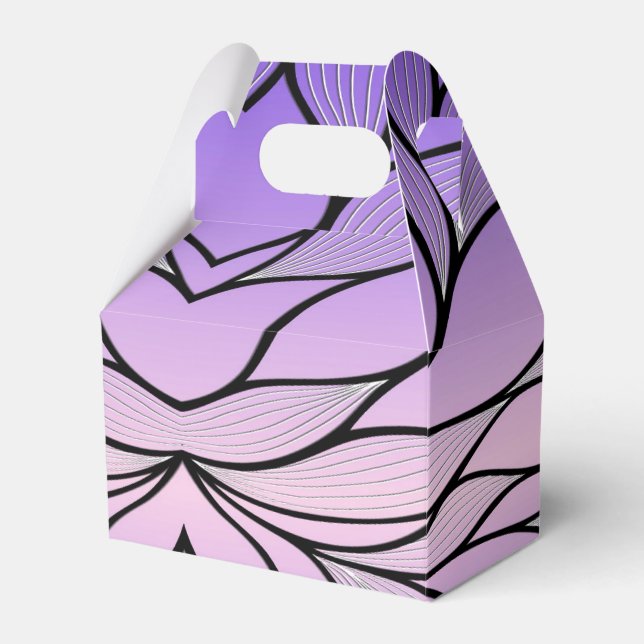 Pearlescent Purple Creative Leave Pattern  Favor Box (Front Side)