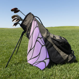 Pearlescent Purple Creative Leave Pattern  Golf Towel