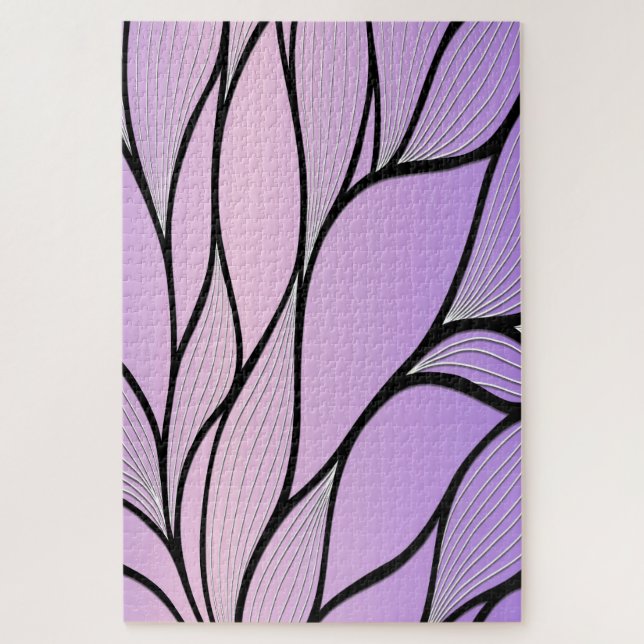 Pearlescent Purple Creative Leave Pattern  Jigsaw Puzzle (Vertical)