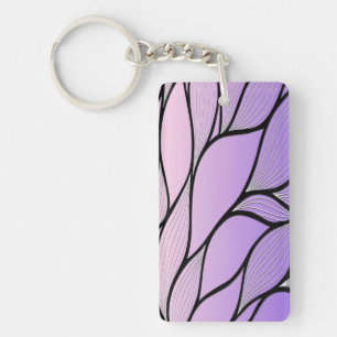 Pearlescent Purple Creative Leave Pattern  Keychain