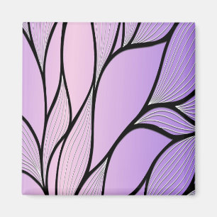 Pearlescent Purple Creative Leave Pattern Magnet