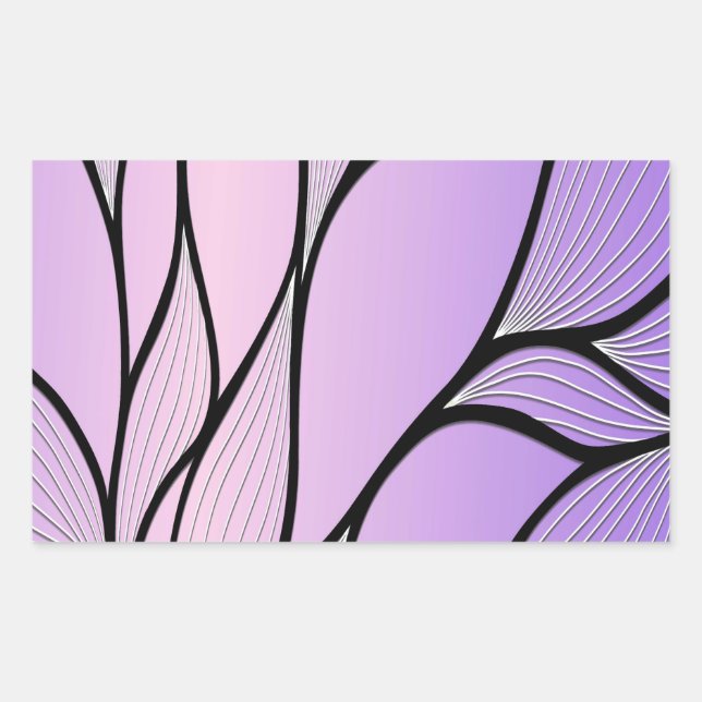 Pearlescent Purple Creative Leave Pattern  Sticker (Front)