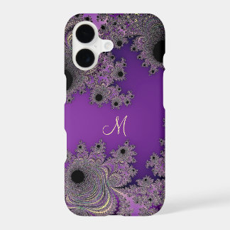 Pearlescent Purple Fractal Monogram iPhone Case