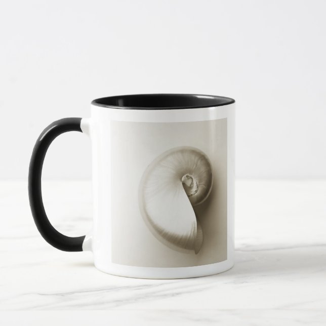 Pearlised nautilus sea shell 2 mug (Left)