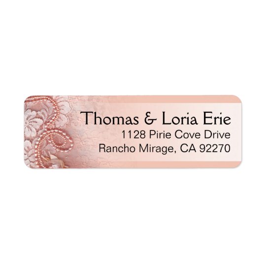 Pearls and Lace | peony pink Return Address Label
