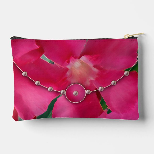 Pearls and Pink Petals Accessory Pouch  (Back)