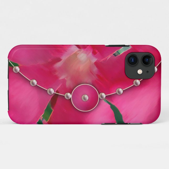 Pearls and Pink Petals Case-Mate iPhone Case (Back (Horizontal))