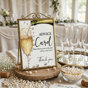 Pearls and Prosecco Advice bridal shower sign