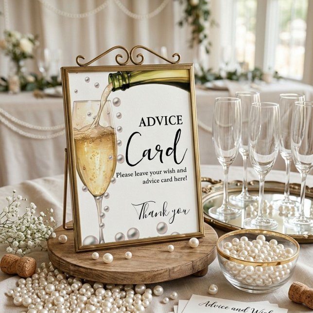 Pearls and Prosecco Advice bridal shower sign (Creator Uploaded)