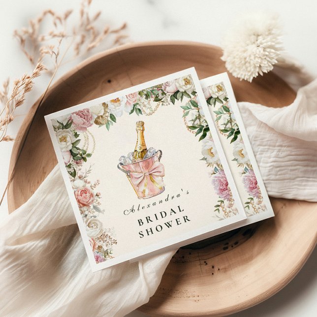 Pearls and Prosecco Bridal Napkin (Creator Uploaded)