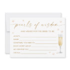 Pearls and Prosecco Bridal Shower Advice Card