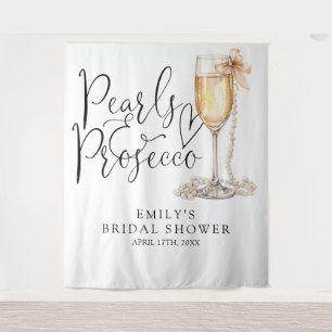 Pearls And Prosecco Bridal Shower Backdrop Tapestry