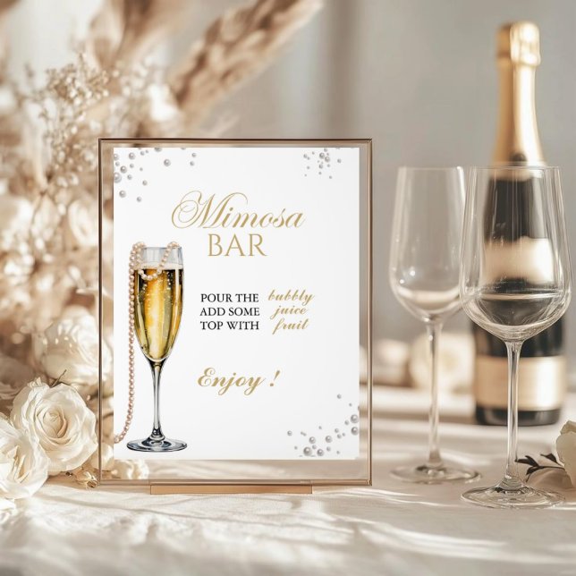 Pearls and Prosecco Bridal Shower, Bridal Brunch Acrylic Sign (Creator Uploaded)