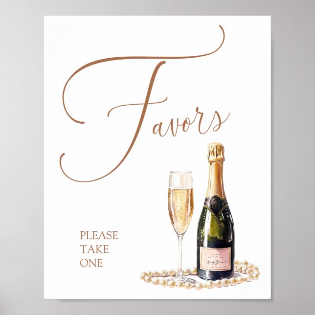 Pearls and Prosecco Bridal Shower Favours Poster (Front)