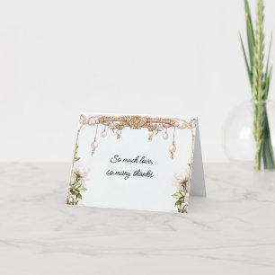 Pearls and Prosecco Bridal Shower Folded Thank You Card