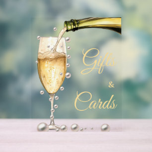 Pearls And Prosecco Bridal Shower Gifts & Cards Acrylic Sign