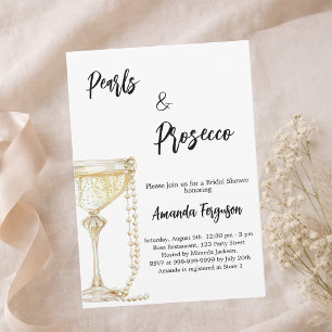 Pearls and Prosecco Bridal Shower Invitation