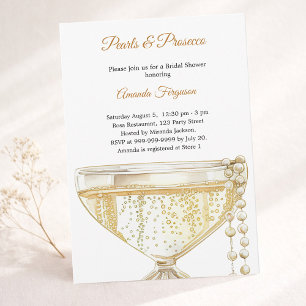 Pearls and Prosecco Bridal Shower Invitation