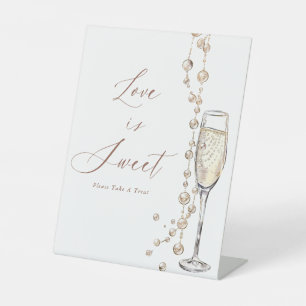Pearls And Prosecco Bridal Shower Love Is Sweet Pedestal Sign