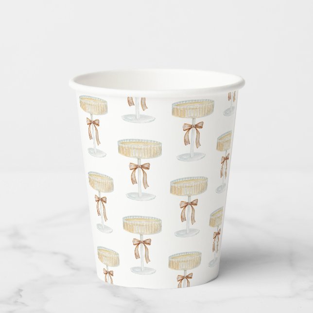 Pearls and Prosecco bridal shower love  Paper Cups (Back)