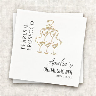 Pearls and Prosecco Bridal Shower Napkin
