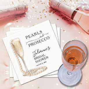 Pearls and Prosecco Bridal Shower Napkin