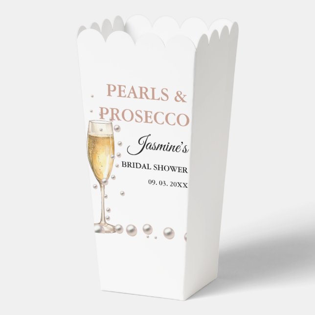 Pearls And Prosecco Bridal shower Party Favor Box (Front)