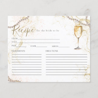 Pearls and Prosecco Bridal Shower Recipe Card