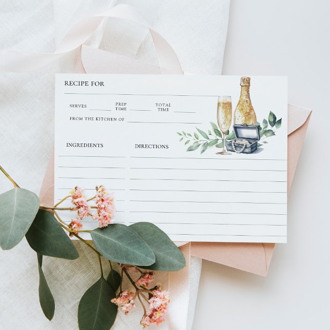 Pearls and Prosecco Bridal Shower Recipe Card (Creator Uploaded)