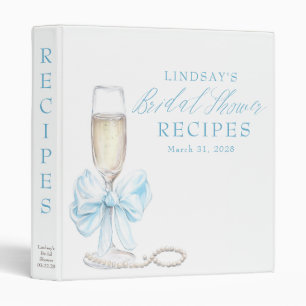 Pearls and Prosecco Bridal Shower Recipes Binder