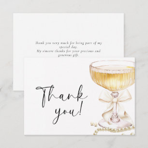 Pearls and Prosecco Bridal Shower Thank You Card