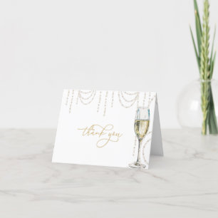 Pearls and Prosecco Bridal Shower Thank You Card
