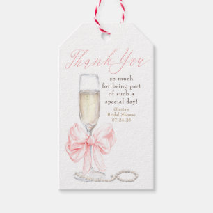 Pearls and Prosecco Bridal Shower Thank You Gift Tags
