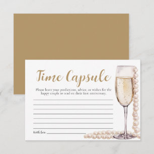 Pearls and Prosecco Bridal Shower Time Capsule Invitation