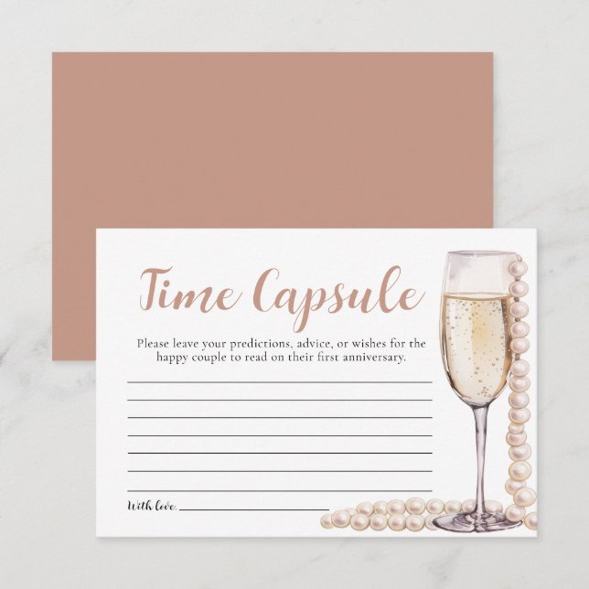 Pearls and Prosecco Bridal Shower Time Capsule Invitation (Front/Back)