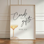 Pearls and Prosecco Cards and Gifts Pedestal Sign<br><div class="desc">Modern Cards and Gifts Sign with Pearls and Prosecco theme for Bridal Shower:

Designed with a contemporary touch,  this customizable decor piece adds a touch of elegance to your celebration.

There are also matching invitations and display shower cards in this collection.</div>