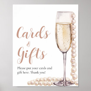 Pearls and Prosecco Champagne Cards and Gifts Sign