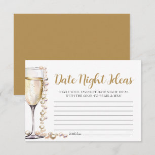 Pearls and Prosecco Date Night Ideas Bridal Shower Invitation
