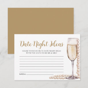 Pearls and Prosecco Date Night Ideas Bridal Shower Invitation