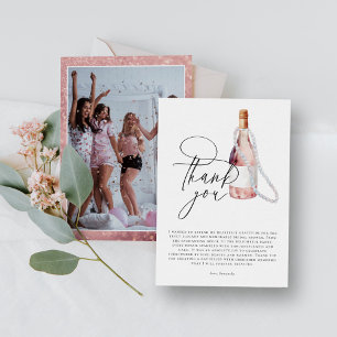 Pearls and Prosecco Elegant Bridal Shower Thank You Card